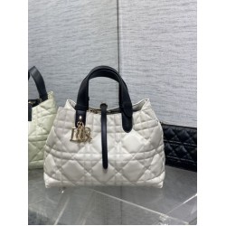Replica Perfetta Borse Tote Dior Toujours piccola/media/grande in pelle di vitello macrocannage Bianco Imitazioni Fake