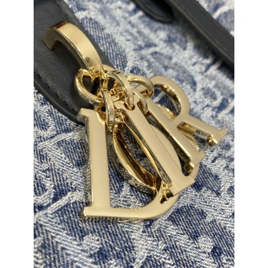Replica Perfetta Borsa Tote Dior Toujours piccola/media/grande blu denim Imitazioni Fake