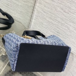 Replica Perfetta Borsa Tote Dior Toujours piccola/media/grande blu denim Imitazioni Fake