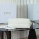 Replica Perfetta Borsa hobo Dior Voyage piccola/media piatta Macrocannage Bianco Imitazioni Fake