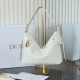 Replica Perfetta Borsa hobo Dior Voyage piccola/media piatta Macrocannage Bianco Imitazioni Fake