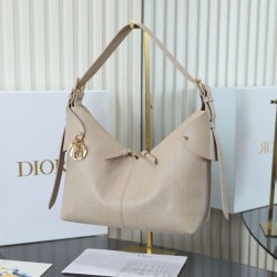 Replica Perfetta Borsa hobo Dior Voyage piccola/media piatta Macrocannage Albicocca Imitazioni Fake