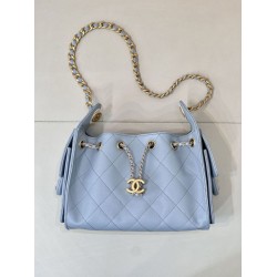 Replica Perfetta Borsa hobo piccola Chanel 25 AS5631 Blu Imitazioni Fake