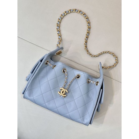 Replica Perfetta Borsa hobo piccola Chanel 25 AS5631 Blu Imitazioni Fake