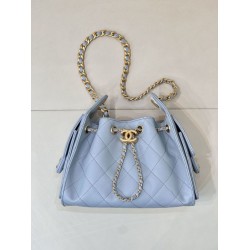 Replica Perfetta Borsa hobo piccola Chanel 25 AS5631 Blu Imitazioni Fake