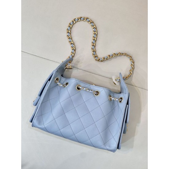 Replica Perfetta Borsa hobo piccola Chanel 25 AS5631 Blu Imitazioni Fake