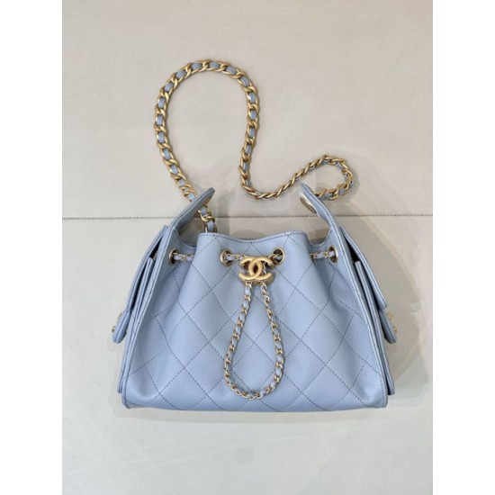 Replica Perfetta Borsa hobo piccola Chanel 25 AS5631 Blu Imitazioni Fake