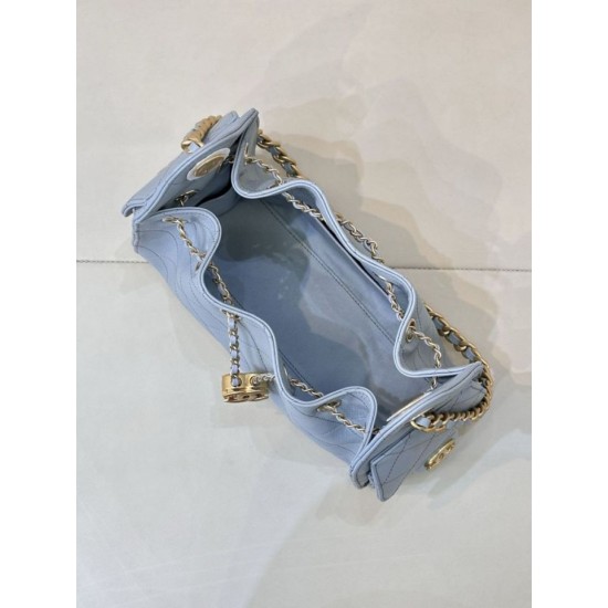 Replica Perfetta Borsa hobo piccola Chanel 25 AS5631 Blu Imitazioni Fake