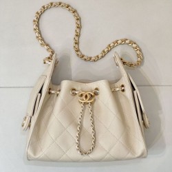 Replica Perfetta Borsa hobo piccola Chanel 25 AS5631 Albicocca Imitazioni Fake