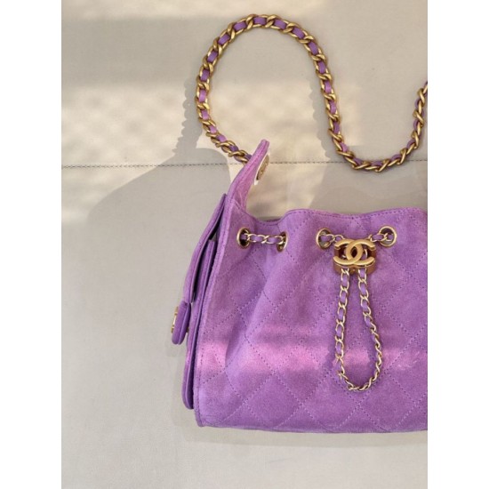 Replica Perfetta Borsa hobo piccola Chanel 25 AS5631 scamosciata viola Imitazioni Fake