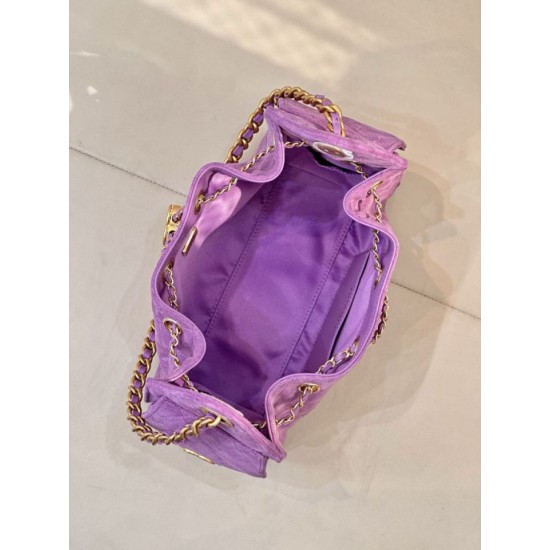 Replica Perfetta Borsa hobo piccola Chanel 25 AS5631 scamosciata viola Imitazioni Fake