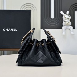 Replica Perfetta Borsa hobo piccola Chanel 25 AS5631 Nero Imitazioni Fake