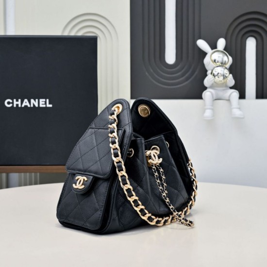 Replica Perfetta Borsa hobo piccola Chanel 25 AS5631 Nero Imitazioni Fake