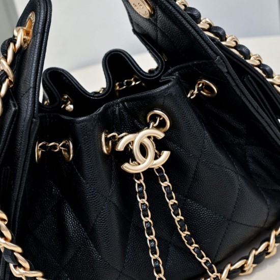 Replica Perfetta Borsa hobo piccola Chanel 25 AS5631 Nero Imitazioni Fake