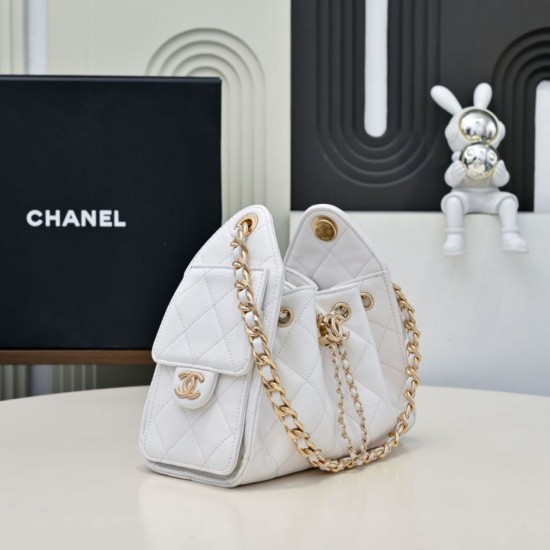 Replica Perfetta Borsa hobo piccola Chanel 25 AS5631 Bianco Imitazioni Fake