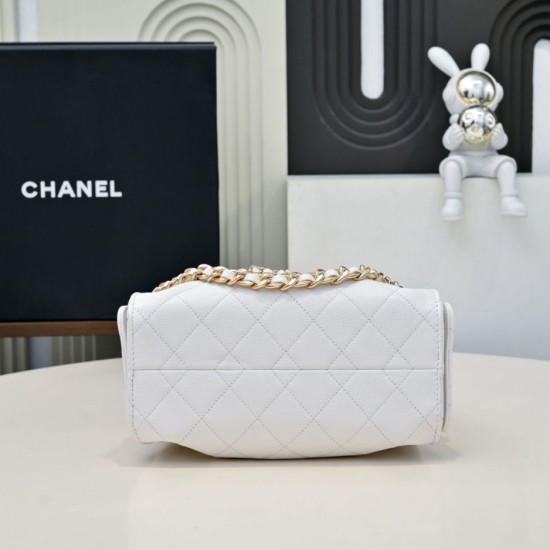 Replica Perfetta Borsa hobo piccola Chanel 25 AS5631 Bianco Imitazioni Fake