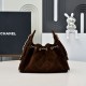 Replica Perfetta Borsa hobo piccola Chanel 25 AS5631 scamosciata Rosso scuro Imitazioni Fake
