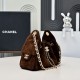 Replica Perfetta Borsa hobo piccola Chanel 25 AS5631 scamosciata Rosso scuro Imitazioni Fake