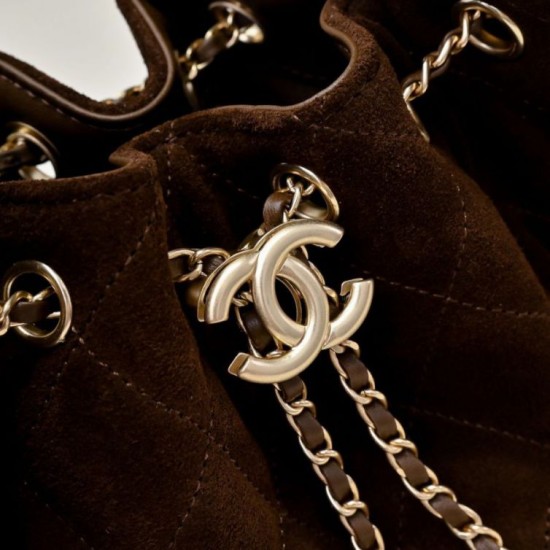 Replica Perfetta Borsa hobo piccola Chanel 25 AS5631 scamosciata Rosso scuro Imitazioni Fake