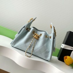 Replica Perfetta Borsa hobo piccola Chanel 25 AS5631 Azzurro Imitazioni Fake