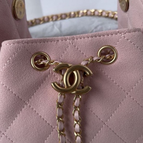 Replica Perfetta Borsa hobo piccola Chanel 25 AS5631 scamosciata Rosa Imitazioni Fake