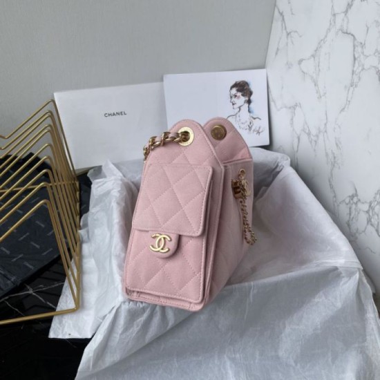 Replica Perfetta Borsa hobo piccola Chanel 25 AS5631 scamosciata Rosa Imitazioni Fake