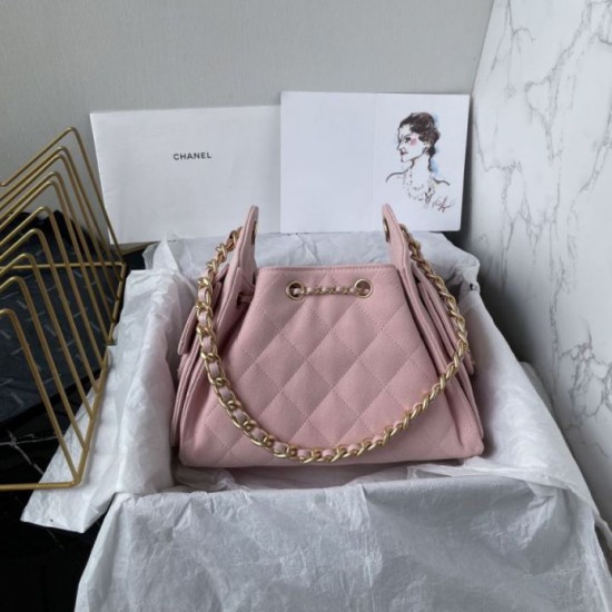 Replica Perfetta Borsa hobo piccola Chanel 25 AS5631 scamosciata Rosa Imitazioni Fake
