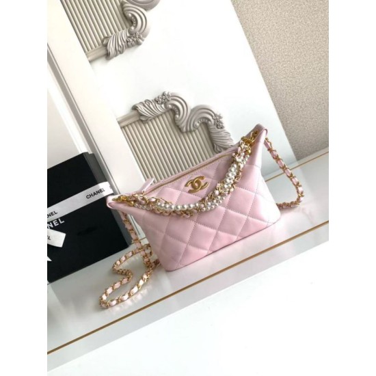 Repliche Borsa hobo Chanel piccola Pearls AS5898 pelle di vitello Rosa False Outlet Online Replica Perfetta Borsa hobo Chanel piccola Pearls AS5898 pelle di vitello Rosa Imitazioni Fake