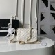 Replica Perfetta Borsa Chanel Flap 25K AS5813 AS5814 Manico con diamanti smerigliati Bianco Imitazioni Fake