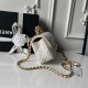 Replica Perfetta Borsa Chanel Flap 25K AS5813 AS5814 Manico con diamanti smerigliati Bianco Imitazioni Fake
