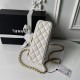 Replica Perfetta Borsa Chanel Flap 25K AS5813 AS5814 Manico con diamanti smerigliati Bianco Imitazioni Fake