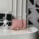 Replica Perfetta Borsa Chanel Flap 25K AS5813 AS5814 Manico con diamanti smerigliati Rosa Imitazioni Fake