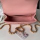 Replica Perfetta Borsa Chanel Flap 25K AS5813 AS5814 Manico con diamanti smerigliati Rosa Imitazioni Fake