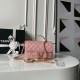 Replica Perfetta Borsa Chanel Flap 25K AS5813 AS5814 Manico con diamanti smerigliati Rosa Imitazioni Fake