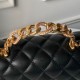 Replica Perfetta Borse Chanel Flap 25K AS5813 AS5814 Manico con diamanti smerigliati Nero Imitazioni Fake