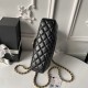 Replica Perfetta Borse Chanel Flap 25K AS5813 AS5814 Manico con diamanti smerigliati Nero Imitazioni Fake