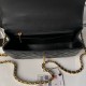 Replica Perfetta Borse Chanel Flap 25K AS5813 AS5814 Manico con diamanti smerigliati Nero Imitazioni Fake