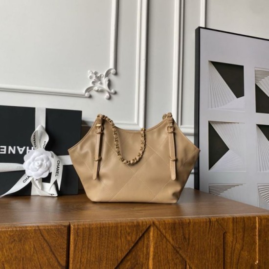 Replica Perfetta Borsa shopping piccola Chanel AS6015 Marrone Imitazioni Fake