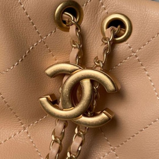 Replica Perfetta Borsa hobo grande Chanel con finiture metallo dorato AS5967 marrone Imitazioni Fake