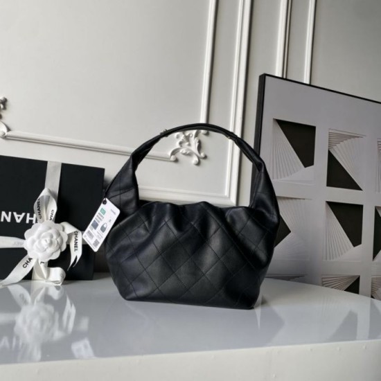Replica Perfetta Borsa hobo Chanel con finiture metallo dorato AS5976 Nero Imitazioni Fake