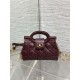 Replica Perfetta Borsa Dior Jolie Top Handle Mini Cannage Chain bordeaux Imitazioni Fake