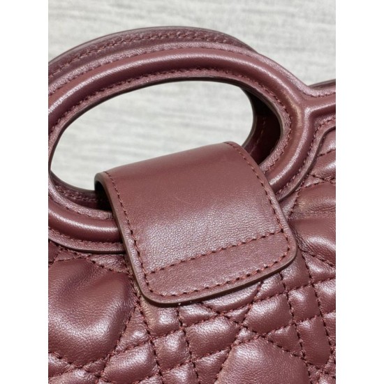 Replica Perfetta Borsa Dior Jolie Top Handle Mini Cannage Chain bordeaux Imitazioni Fake