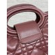 Replica Perfetta Borsa Dior Jolie Top Handle Mini Cannage Chain bordeaux Imitazioni Fake