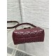 Replica Perfetta Borsa Dior Jolie Top Handle Mini Cannage Chain bordeaux Imitazioni Fake