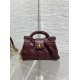 Replica Perfetta Borsa Dior Jolie Top Handle Mini Cannage Chain bordeaux Imitazioni Fake