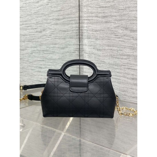 Replica Perfetta Borsa a mano Dior Jolie Top Handle Mini Chain nera Imitazioni Fake