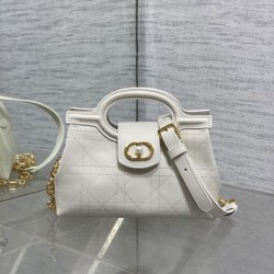 Replica Perfetta Borsa a mano Dior Jolie Top Handle Mini Chain beige Imitazioni Fake