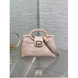 Replica Perfetta Borsa a mano Dior Jolie Top Handle Mini Chain rosa Imitazioni Fake