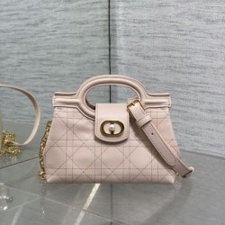 Replica Perfetta Borsa a mano Dior Jolie Top Handle Mini Chain rosa Imitazioni Fake