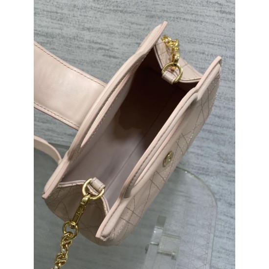 Replica Perfetta Borsa a mano Dior Jolie Top Handle Mini Chain rosa Imitazioni Fake